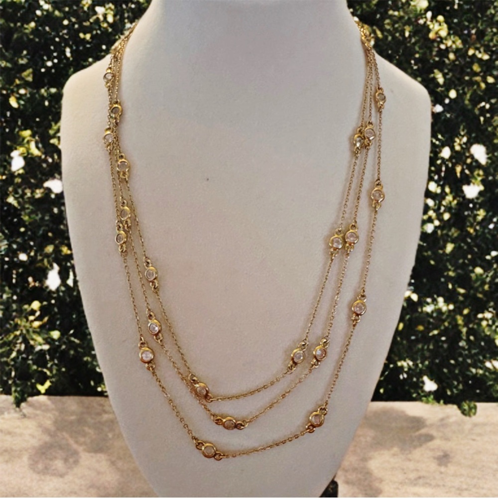 Joan Rivers Gold Tone Long Station Necklace Convertible Layered Signed